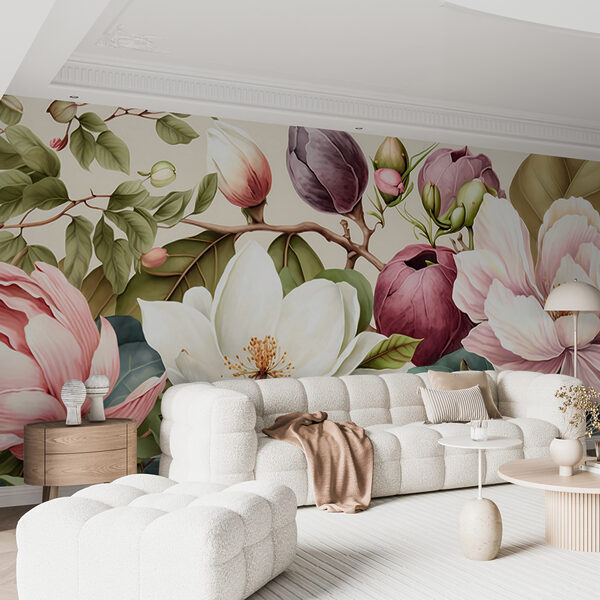 Papel de parede Jardim florido em cores vibrantes