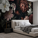 Papel de parede Elegância floral escura com beleza florescente