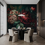 Papel de parede Flores elegantes com cores ricas