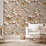 Papel de parede Padrão floral intrincado em bege