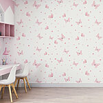 Papel de parede Borboleta cor-de-rosa com asas pretas
