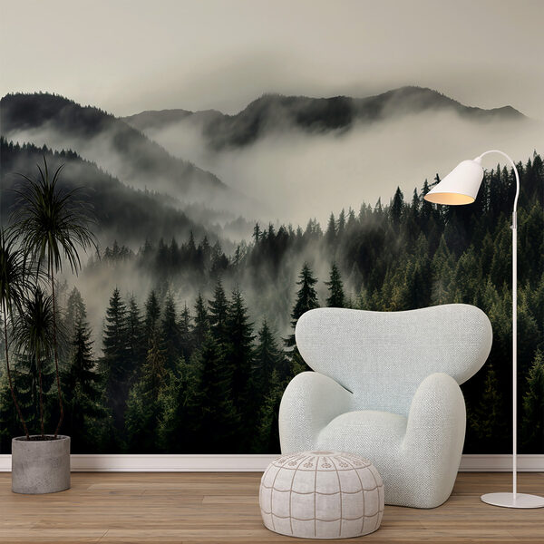 Papel de parede Grupo de árvores numa floresta