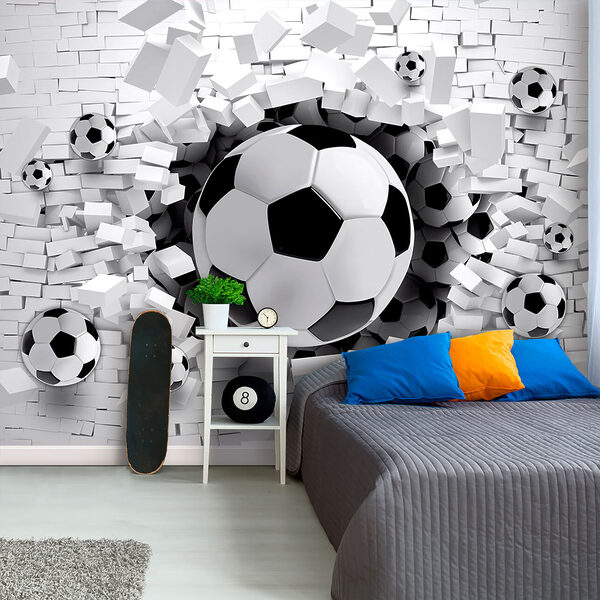 Papel de parede Bola de futebol a preto e branco (REF: u96315) Papel de parede Papel de parede Bola de futebol a preto e branco (REF: u96315)