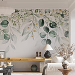 Papel de parede Folhagem elegante e arranjo floral
