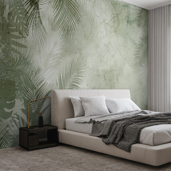 Papel de parede Folhas tropicais num fundo texturado (REF: u73583v3) Papel de parede Papel de parede Folhas tropicais num fundo texturado (REF: u73583v3)