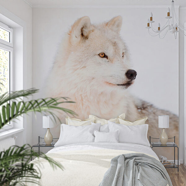 Papel de parede Lobo branco na neve