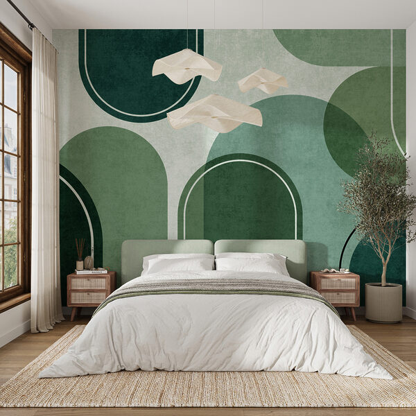 Papel de parede Fundo verde e branco com ovais e ovais (REF: u99095v5) Papel de parede Papel de parede Fundo verde e branco com ovais e ovais (REF: u99095v5)