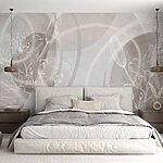 Papel de parede -#8211; Design floral elegante em tons suaves