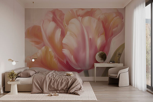 Bela tulipa em cores suaves Papel de parede Bela tulipa em cores suaves