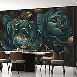 Papel de parede Lindas flores em tons profundos