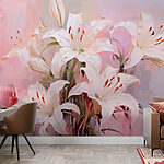 Papel de parede Pintura de flores brancas