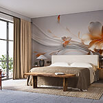 Papel de parede Design floral elegante com linhas fluidas