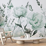 Papel de parede Flores delicadas em tons suaves