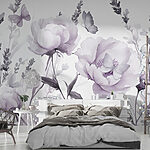 Papel de parede Flores delicadas e borboletas suaves