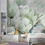 Papel de parede Flores delicadas em tons pastel suaves