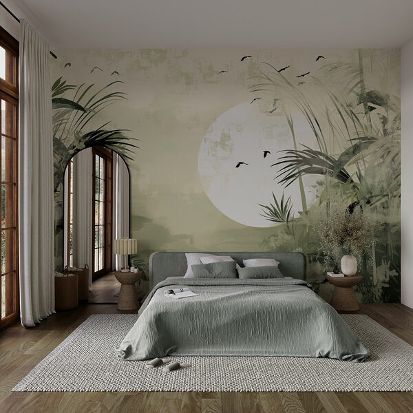 Pintura de uma floresta tropical Papel de parede Pintura de uma floresta tropical