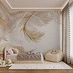 Papel de parede Penas elegantes em tons suaves.