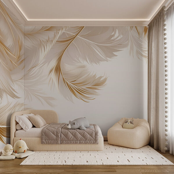 Penas elegantes em tons suaves Papel de parede Penas elegantes em tons suaves