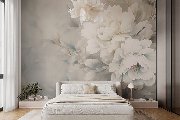 Composição floral delicada em tons suaves Papel de parede Composição floral delicada em tons suaves