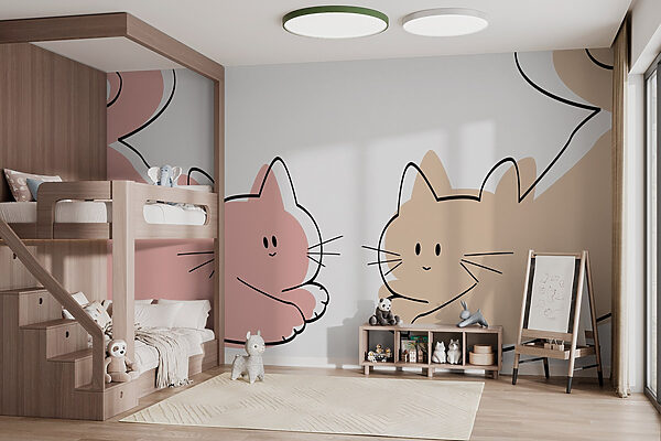 Papel de parede Um par de gatos deitados (REF: w03564) Papel de parede Papel de parede Um par de gatos deitados (REF: w03564)