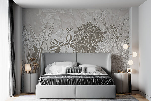 Beleza floral em tons suaves Papel de parede Beleza floral em tons suaves