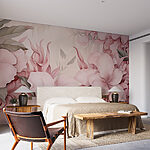 Papel de parede Flores delicadas em tons pastel suaves