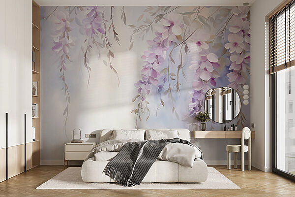 Papel de parede Pintura de flores num ramo (REF: w09010) Papel de parede Papel de parede Pintura de flores num ramo (REF: w09010)