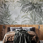 Papel de parede Folhas suaves em tons suaves.