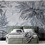 Papel de parede Folhagem caprichosa em tons suaves