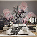 Papel de parede Pintura de flores cor-de-rosa