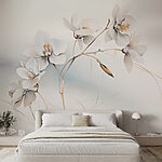 Papel de parede Flores brancas num ramo