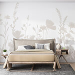 Papel de parede Fundo branco com flores