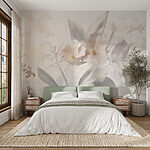 Papel de parede Flores delicadas em tons suaves.