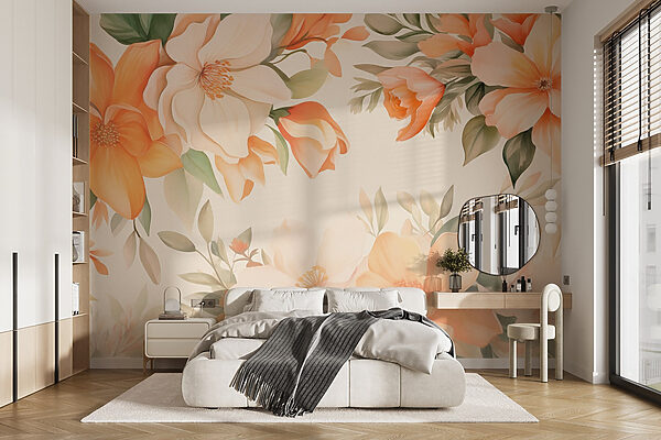 Beleza floral em tons pastel Papel de parede Beleza floral em tons pastel