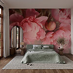 Papel de parede Grupo de flores cor-de-rosa