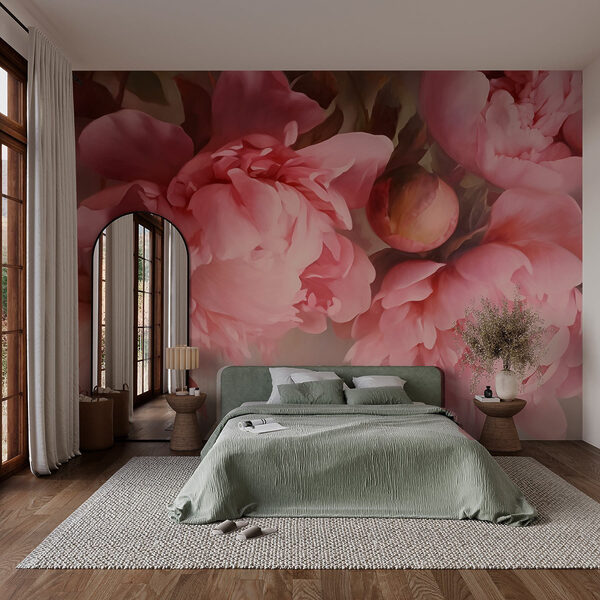 Grupo de flores cor-de-rosa Papel de parede Grupo de flores cor-de-rosa