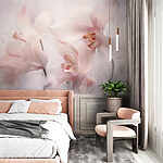 Papel de parede Flores delicadas em tons pastel suaves