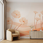 Papel de parede Flores brancas num deserto
