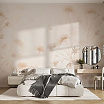 Papel de parede Padrão floral branco e cor-de-rosa