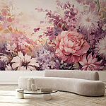 Papel de parede Pintura de flores e folhas
