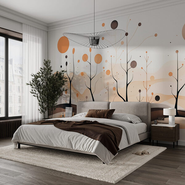 Pintura de árvores e plantas Papel de parede Pintura de árvores e plantas