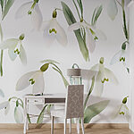 Papel de parede Padrão de flores brancas