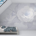 Papel de parede Flor branca com folhas