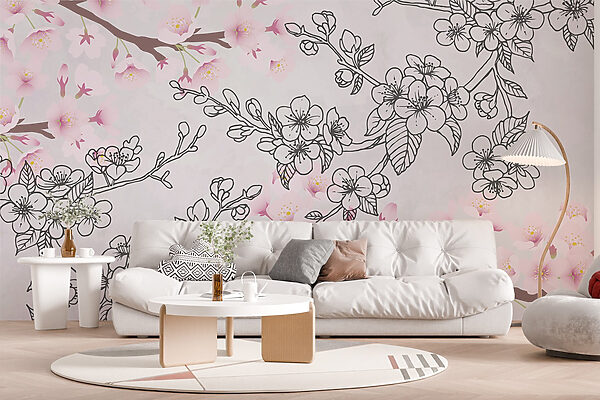 Flores delicadas em tons pastel suaves Papel de parede Flores delicadas em tons pastel suaves