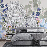 Papel de parede Flores delicadas em tons pastel suaves