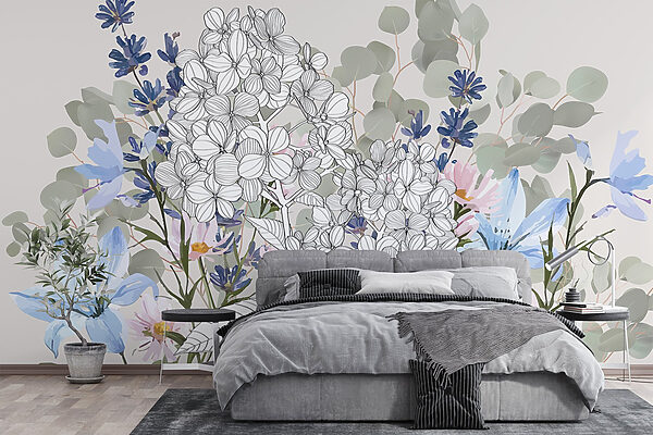 Flores delicadas em tons pastel suaves Papel de parede Flores delicadas em tons pastel suaves