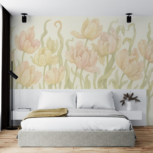 Delicadas tulipas em cores suaves Papel de parede Delicadas tulipas em cores suaves