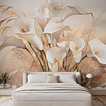 Papel de parede Grupo de flores brancas
