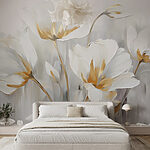 Papel de parede Pintura de flores brancas