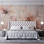 Papel de parede Pintura de flores sobre um fundo branco